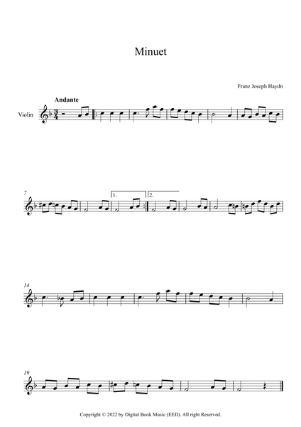 Minuet (In F Major) - Franz Joseph Haydn (Violin)