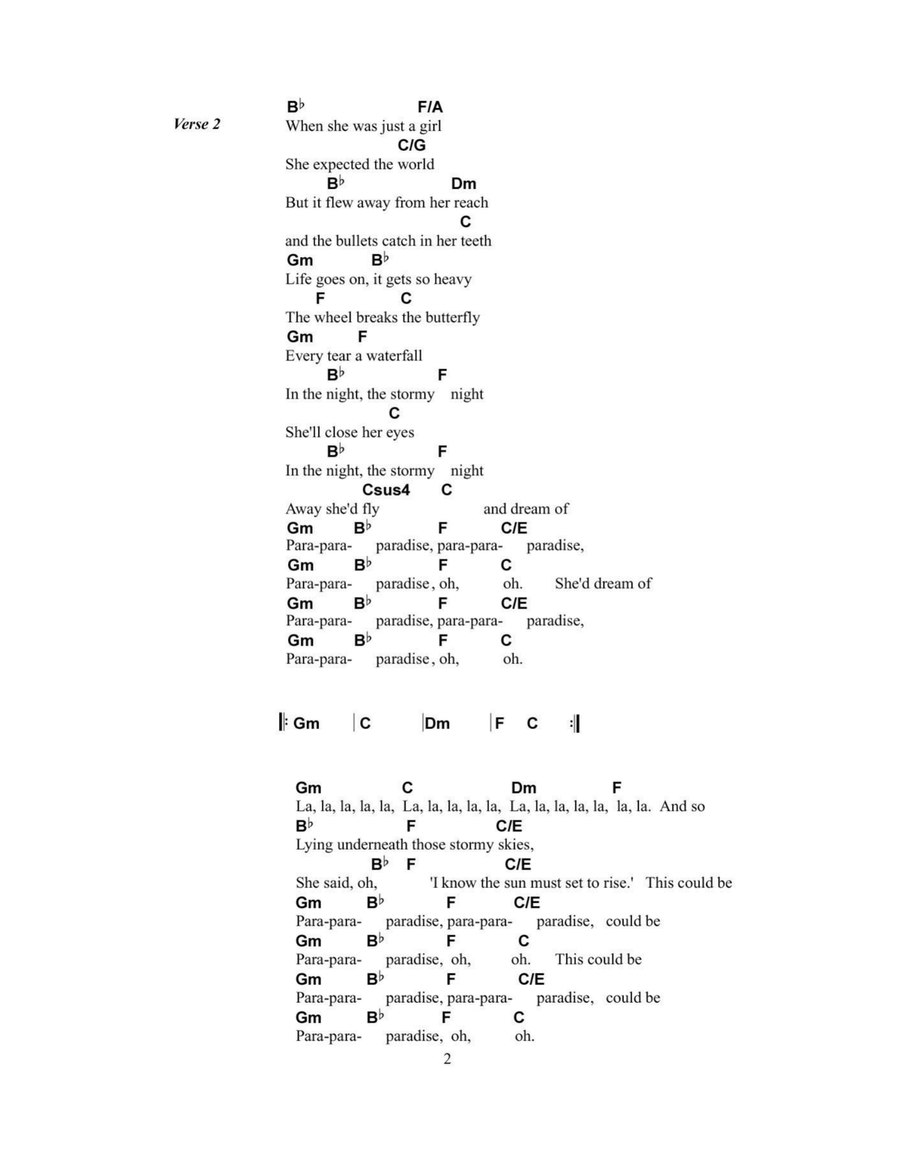 Paradise Paradise Acoustic Guitar scores gallery preview page 2