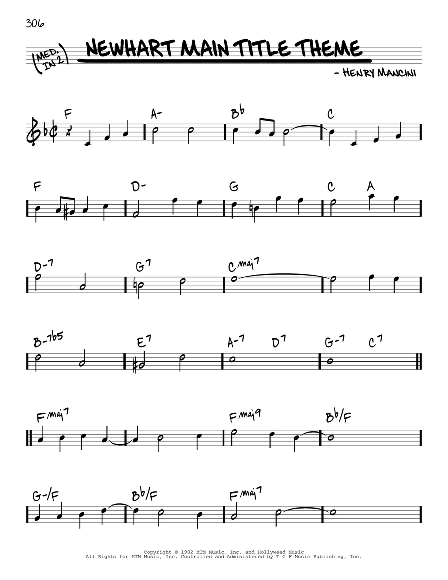 Newhart Main Title Theme Piano scores gallery preview page 1