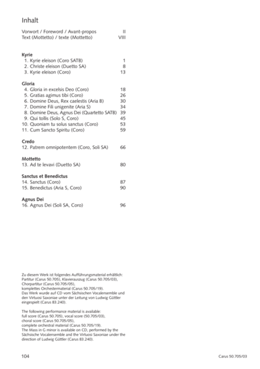 Missa in g. Hasse-Werkausgabe IV/3 4-Part scores gallery preview page 112