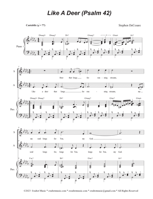 Like A Deer (Psalm 42) (2-part choir - (SA)
