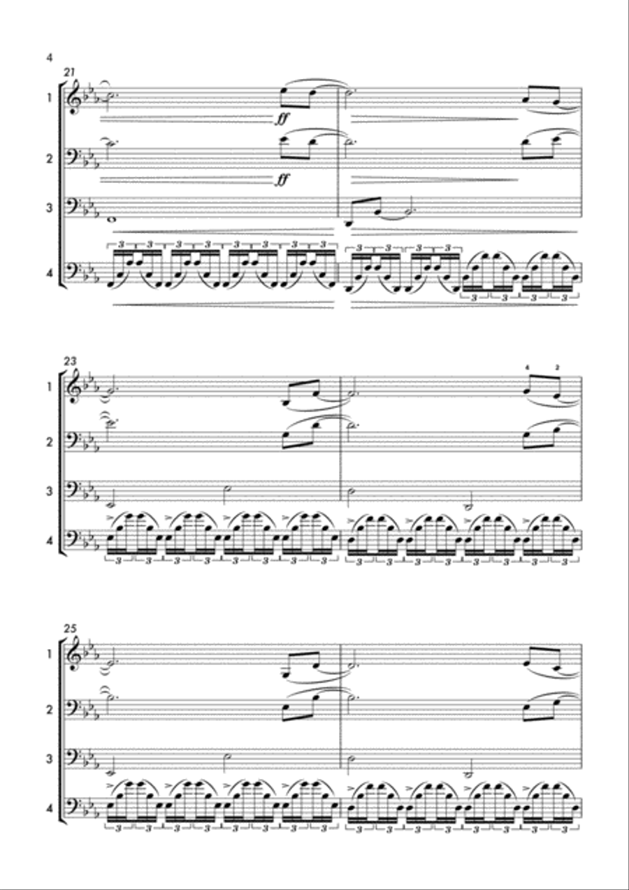 Avis (Cello Quartet) String Quartet scores gallery preview page 5
