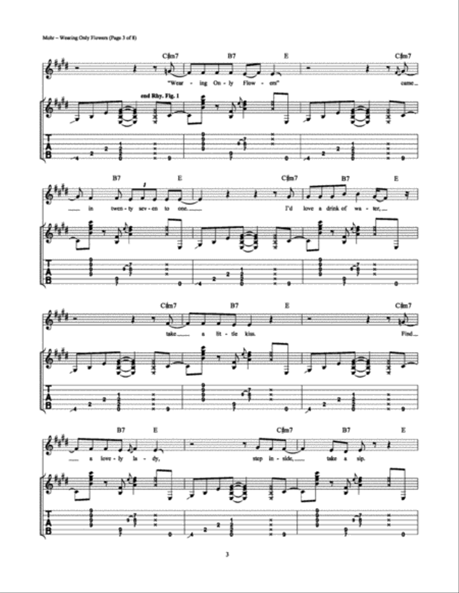 Wearing Only Flowers Electric Guitar scores gallery preview page 3