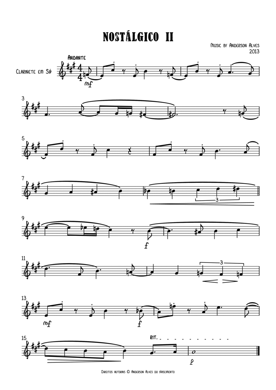 Nostaugic II B-Flat Clarinet scores gallery preview page 1