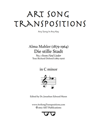 MAHLER: Die stille Stadt (transposed to C minor)