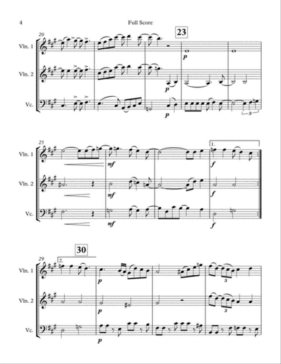 How Deep Is Your Love from the Motion Picture SATURDAY NIGHT FEVER String Trio scores gallery preview page 4