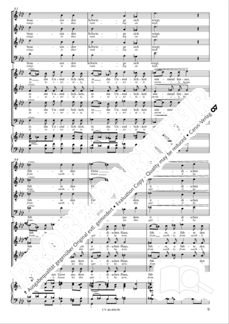 To the stormwind (An den Sturmwind) 4-Part scores gallery preview page 10