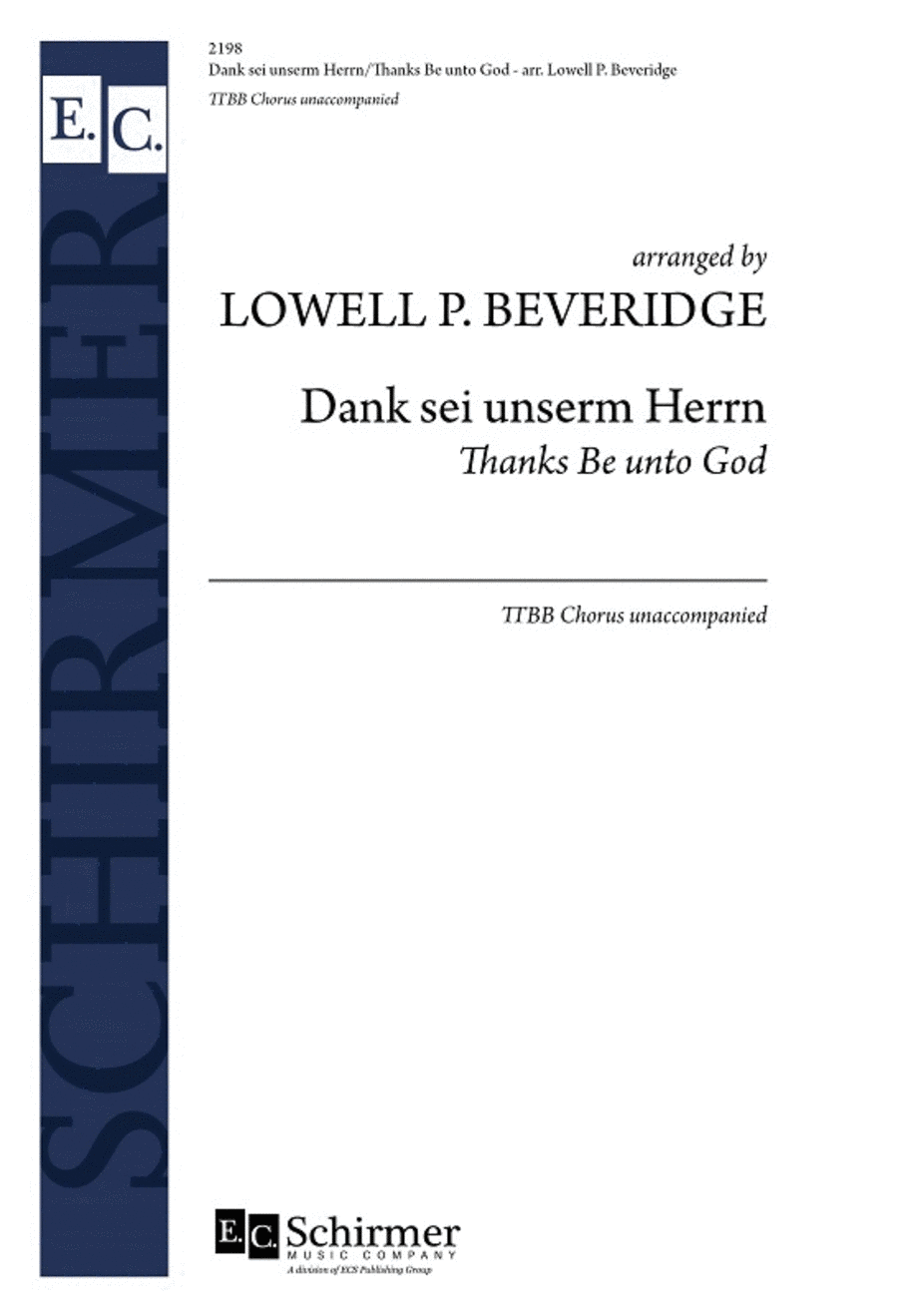 Thanks Be Unto Christ (Dank sei unserm Herrn) TTBB scores gallery preview page 1
