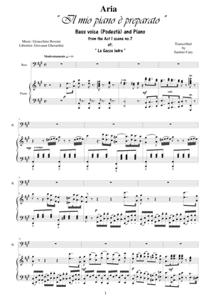 Book cover for Rossini-La gazza ladra (Act 1s7) Il mio piano è preparato - Bass voice and piano