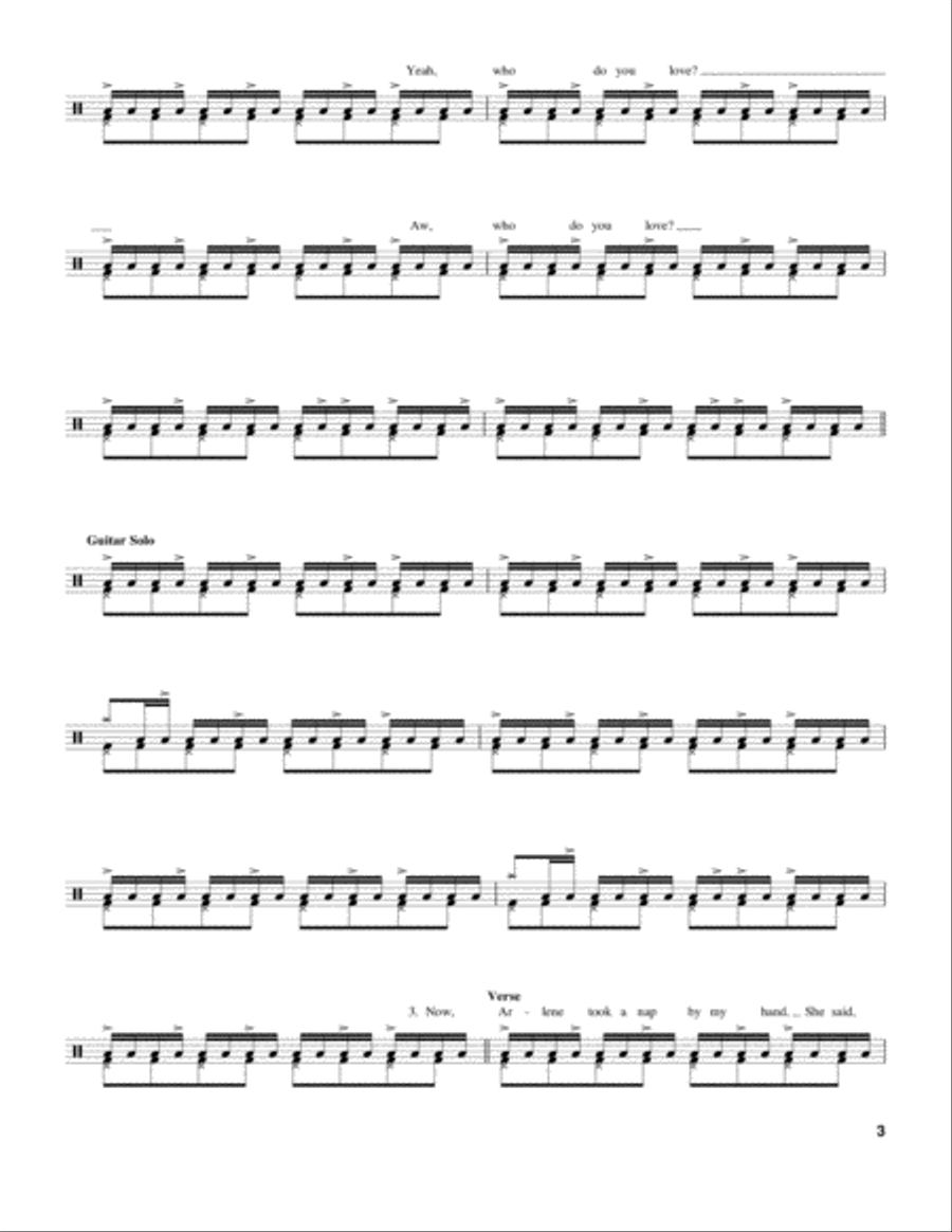 Who Do You Love Drum Set scores gallery preview page 3