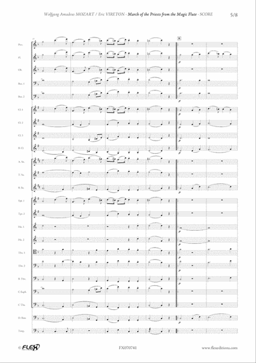 Marche of the Priests from the Magic Flute Concert Band scores gallery preview page 5