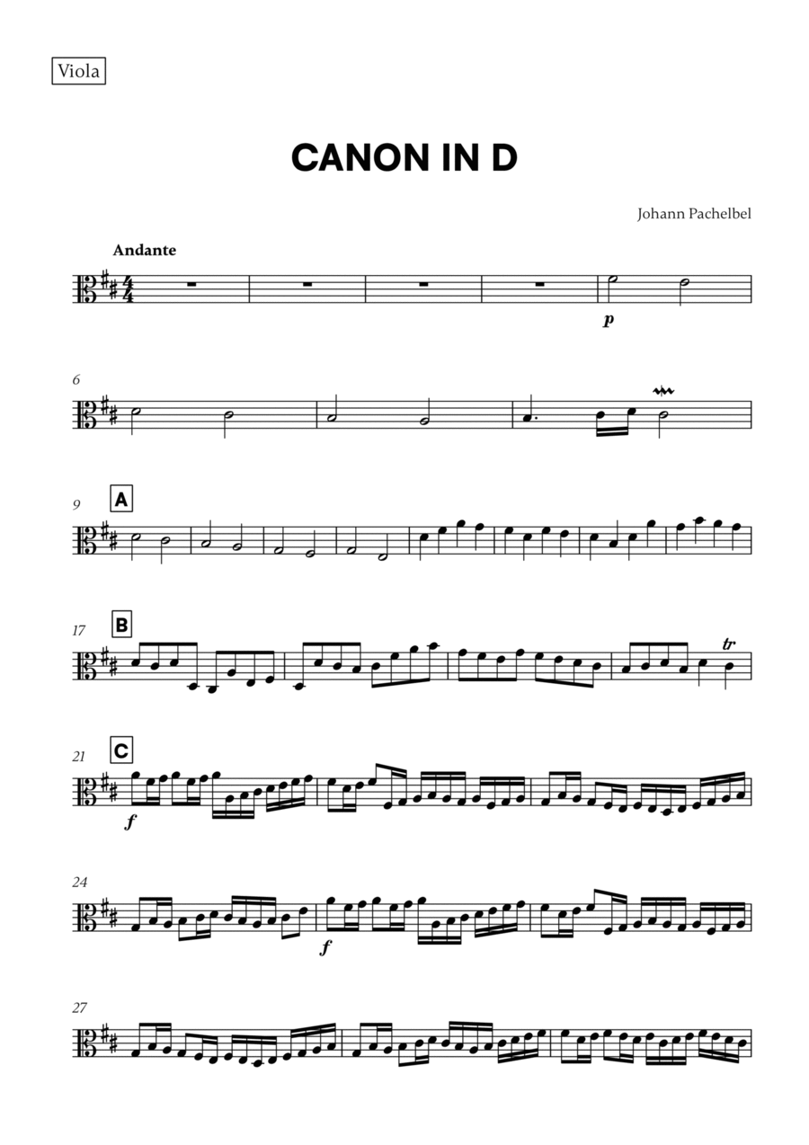 Canon in D for Viola