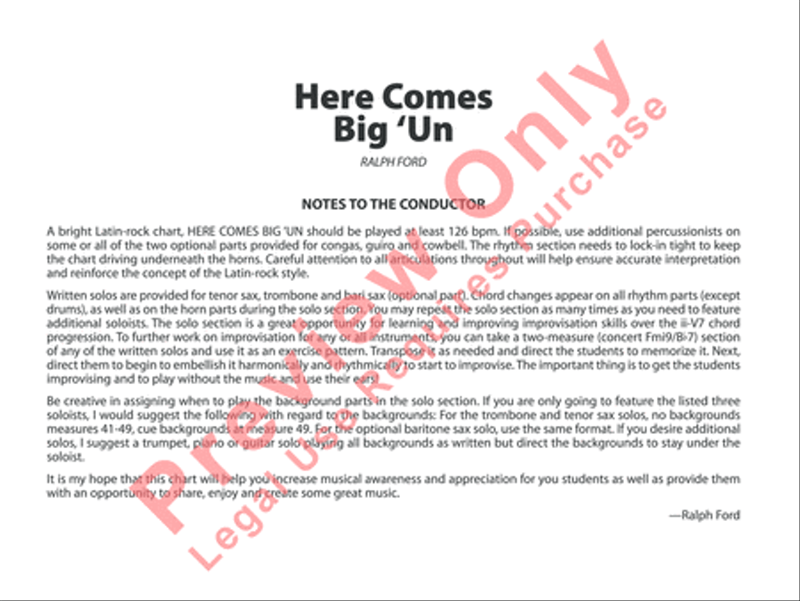 Here Comes Big 'Un Jazz Ensemble scores gallery preview page 3