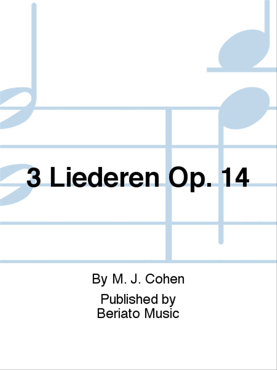 3 Liederen Op. 14 3 Liederen Op. 14 Voice Solo scores gallery preview page 1