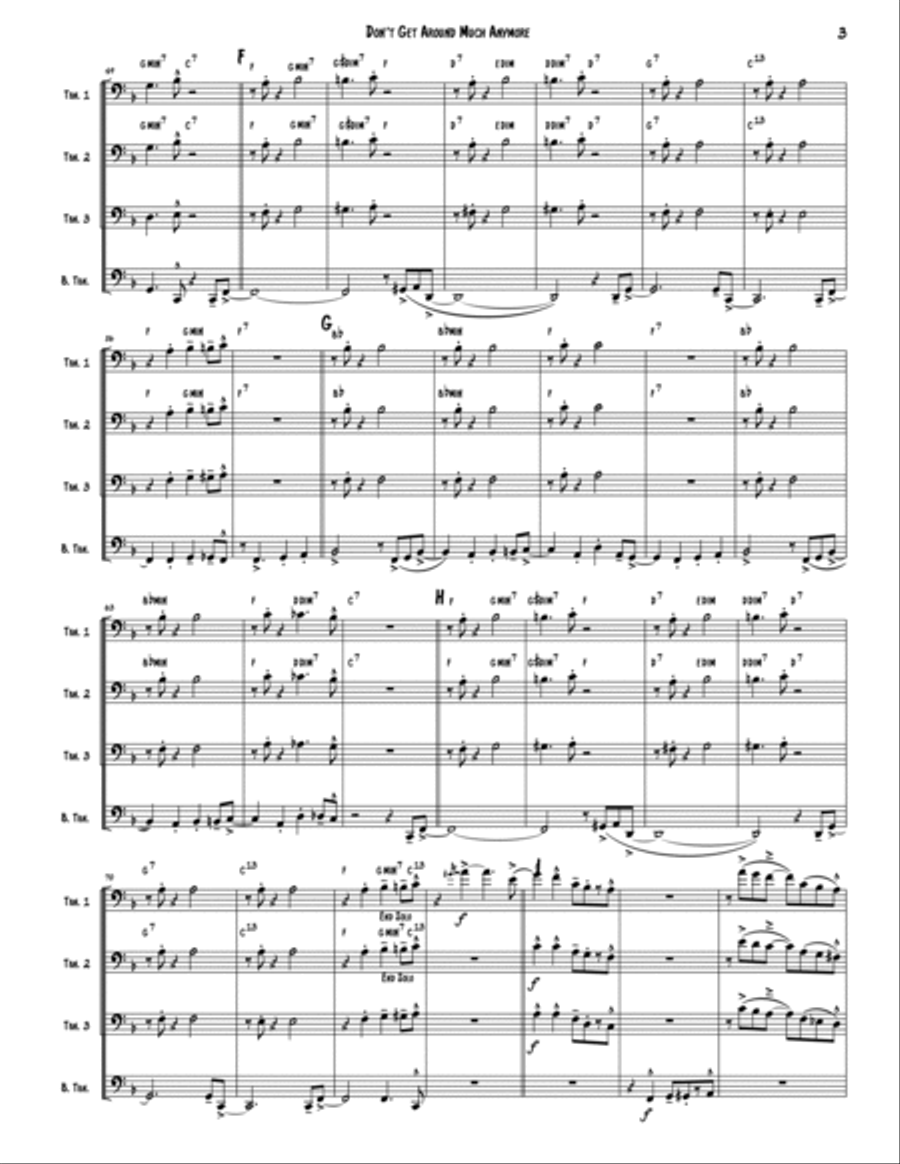 Don't Get Around Much Anymore Brass Quartet scores gallery preview page 3