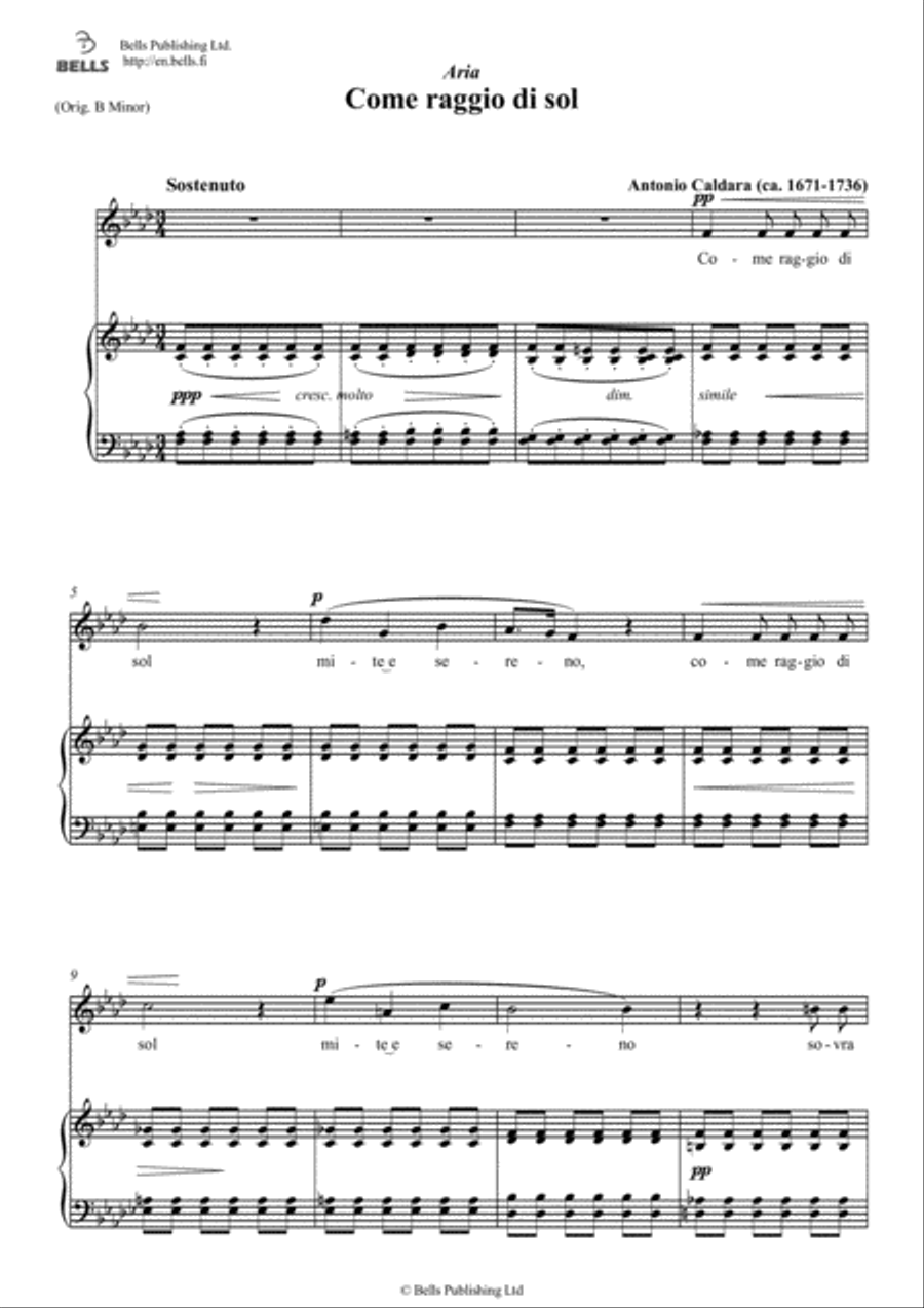 Come raggio di sol (F minor) Voice Solo scores gallery preview page 1