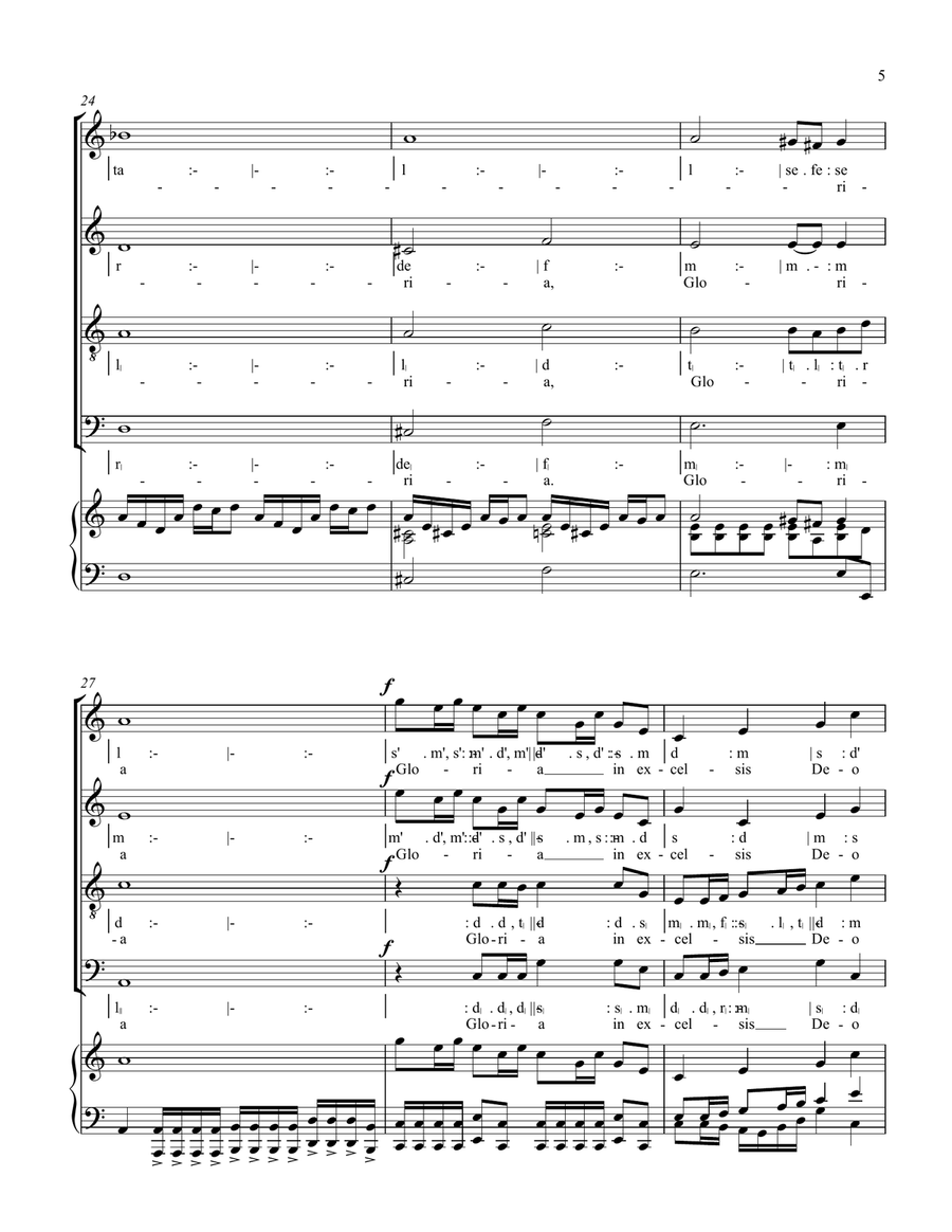 GLORIA IN EXCELSIS DEO ( 1st Movement) 4-Part scores gallery preview page 5