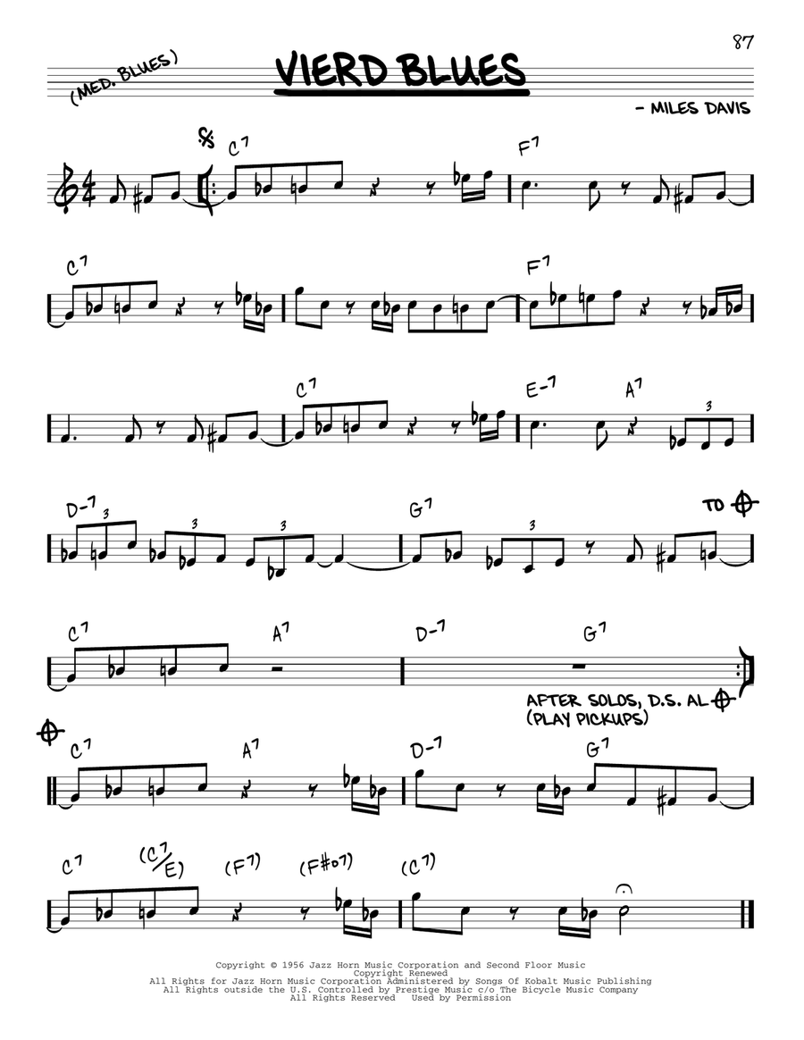 Vierd Blues Piano scores gallery preview page 1