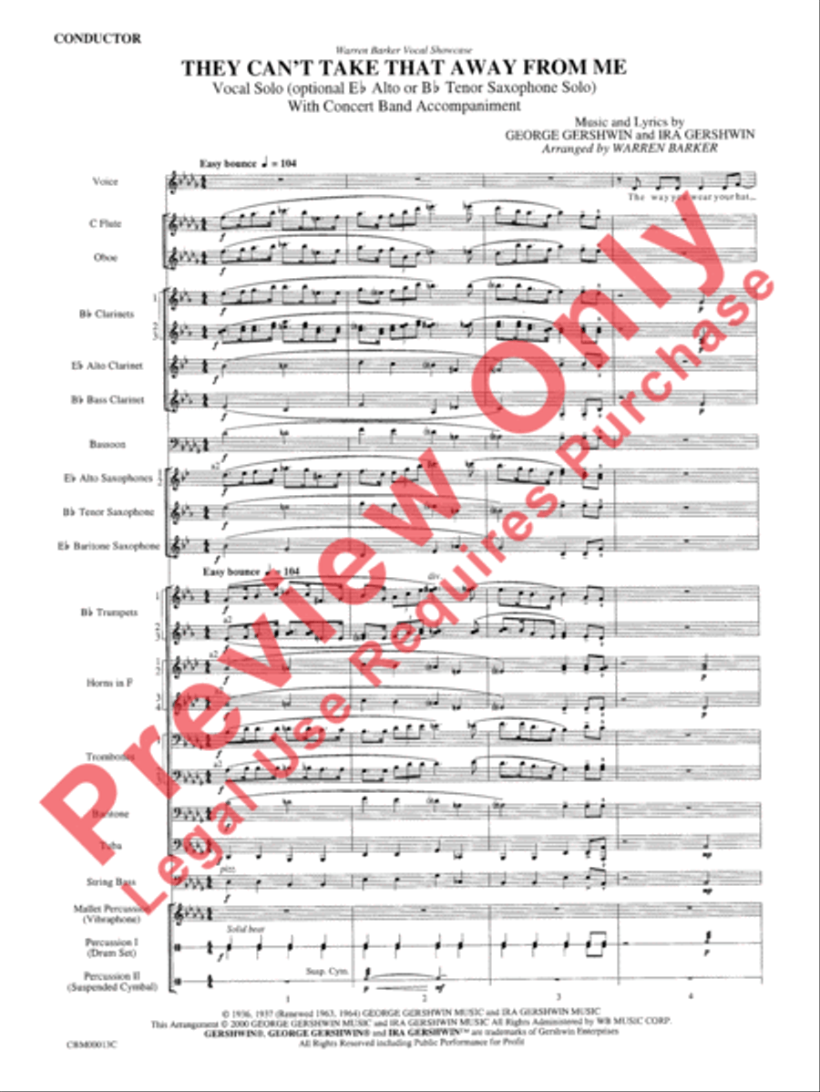 They Can't Take That Away from Me Concert Band scores gallery preview page 4