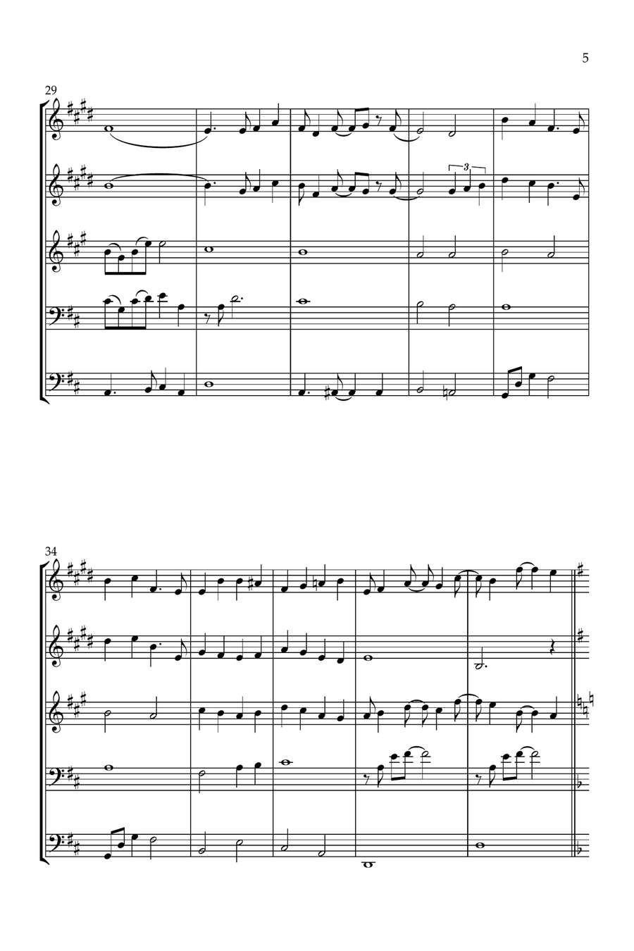 A Whole New World Brass Quintet scores gallery preview page 5