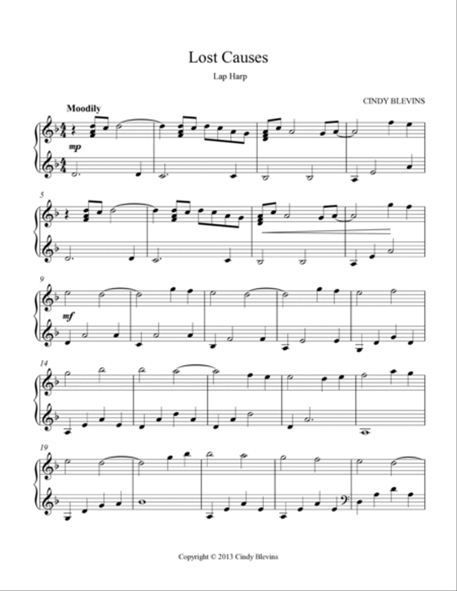 Lost Causes, original solo for Lap Harp (from 