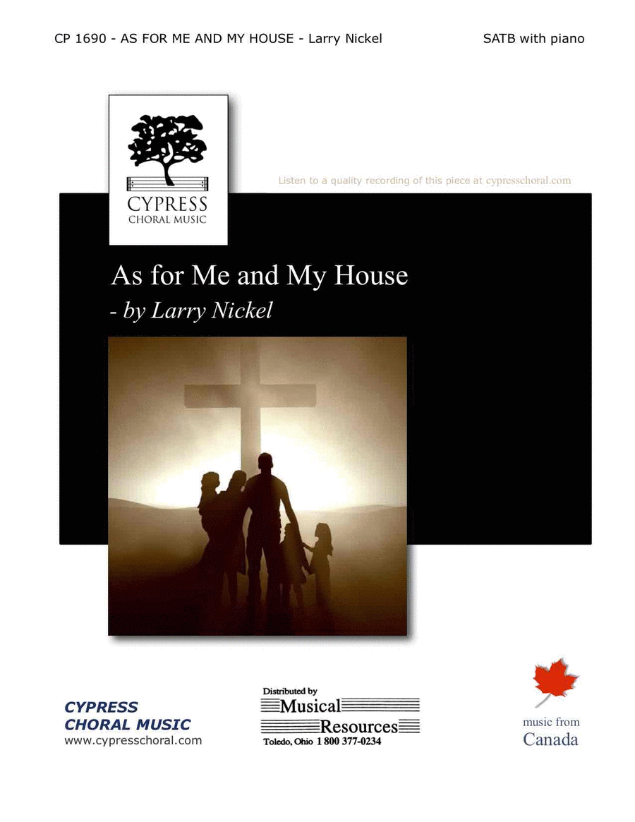 As For Me And My House 4-Part scores gallery preview page 1