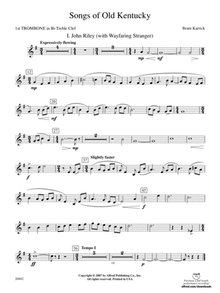 Songs of Old Kentucky: (wp) 1st B-flat Trombone T.C.