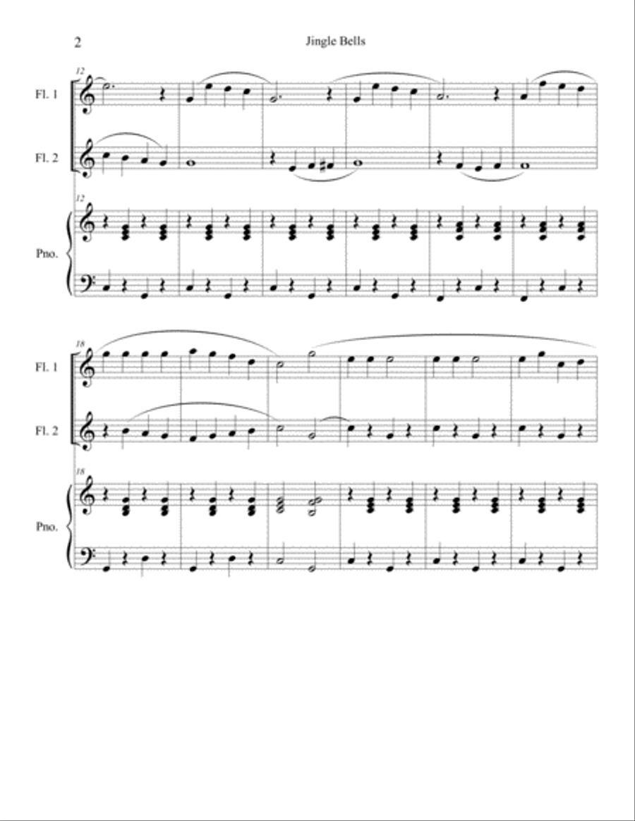 10 Christmas Duets for Flute with piano accompaniment vol. 1 Woodwind Duet scores gallery preview page 4
