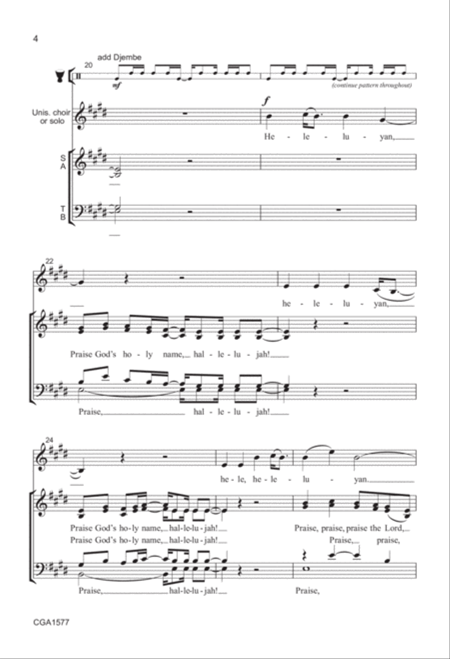 Processional Hallelujah (Heleluyan and Praise, Praise, Praise the Lor 4-Part scores gallery preview page 4