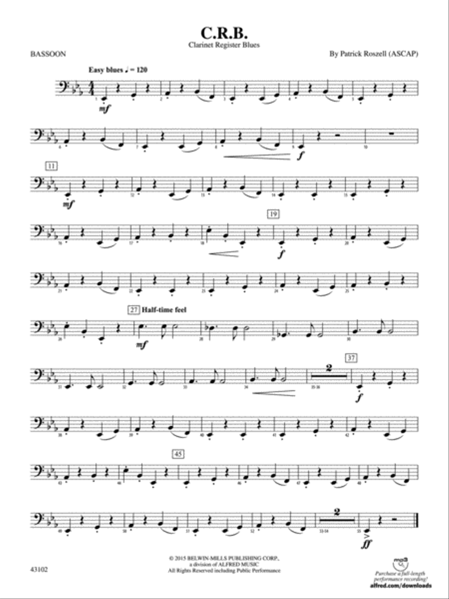 C.R.B.: Bassoon Concert Band scores gallery preview page 1