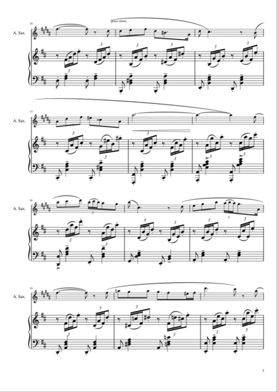 Mattinata (Leoncavallo) arranged for Alto Saxophone and Piano Alto Saxophone scores gallery preview page 3