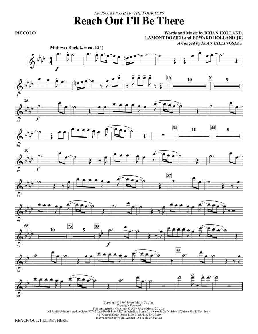 Reach Out I'll Be There (arr. Alan Billingsley) - Piccolo