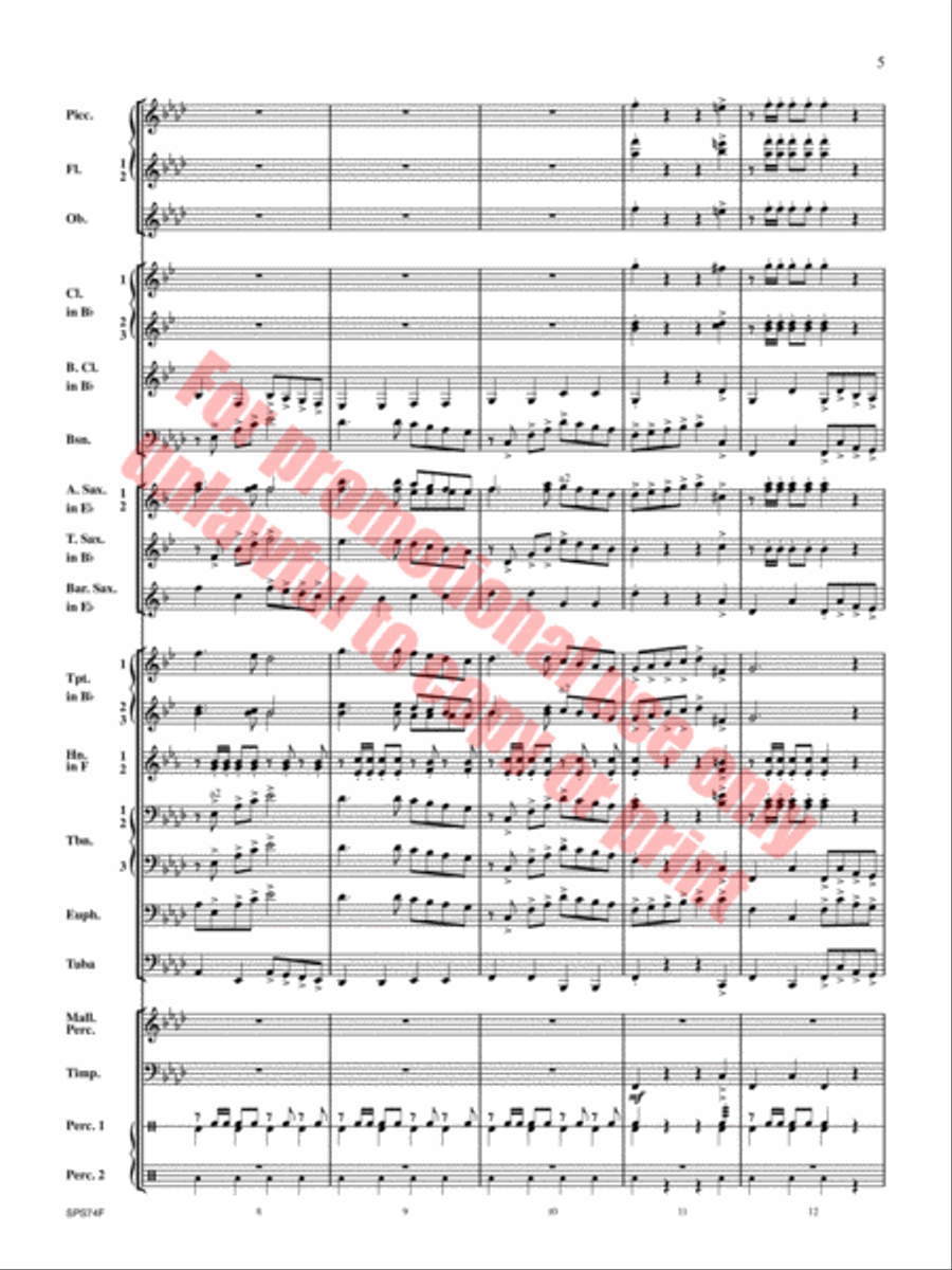 Courage of the Cossacks Concert Band scores gallery preview page 6