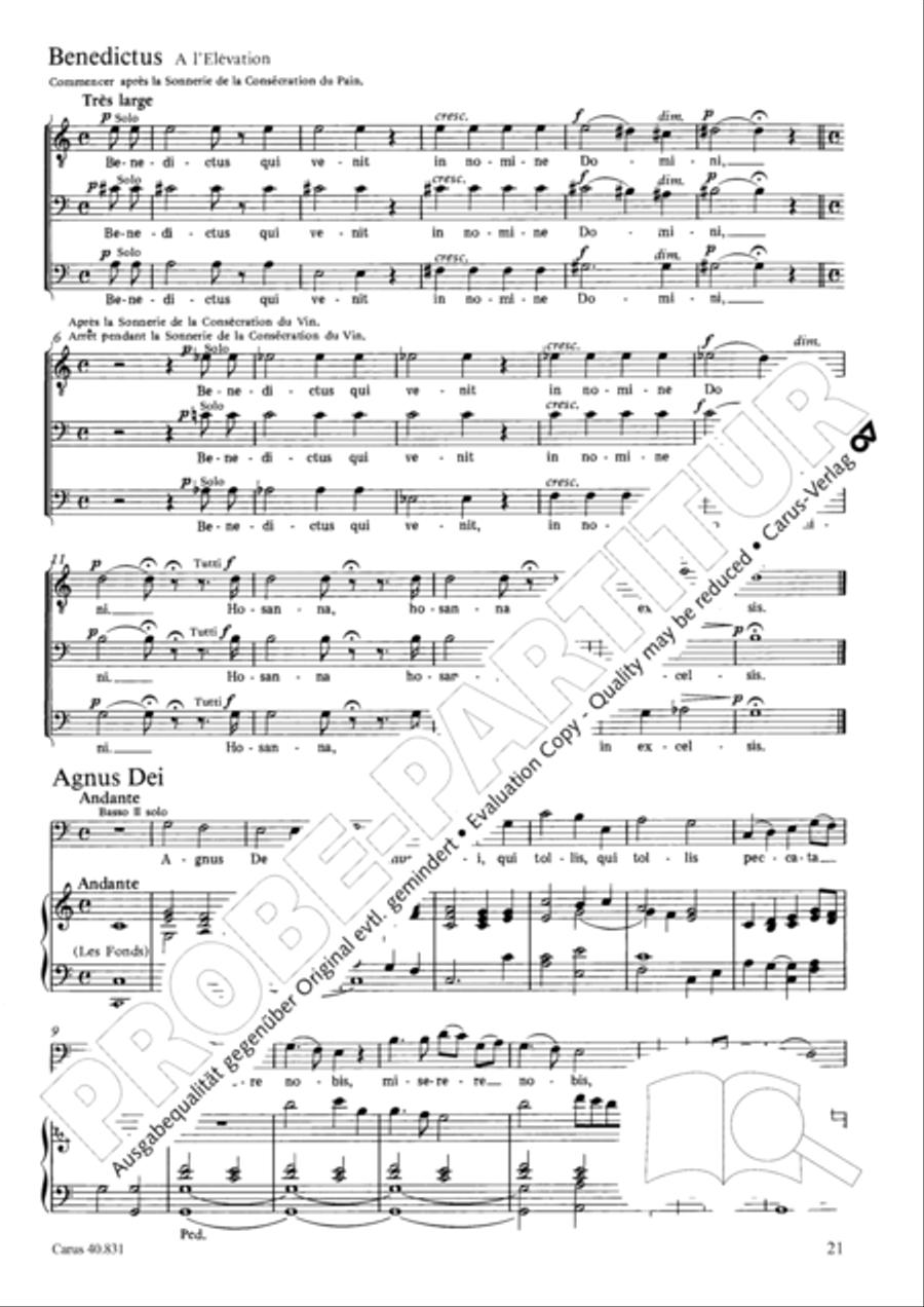 Messe breve no. 5 aux seminaires 3-Part scores gallery preview page 21