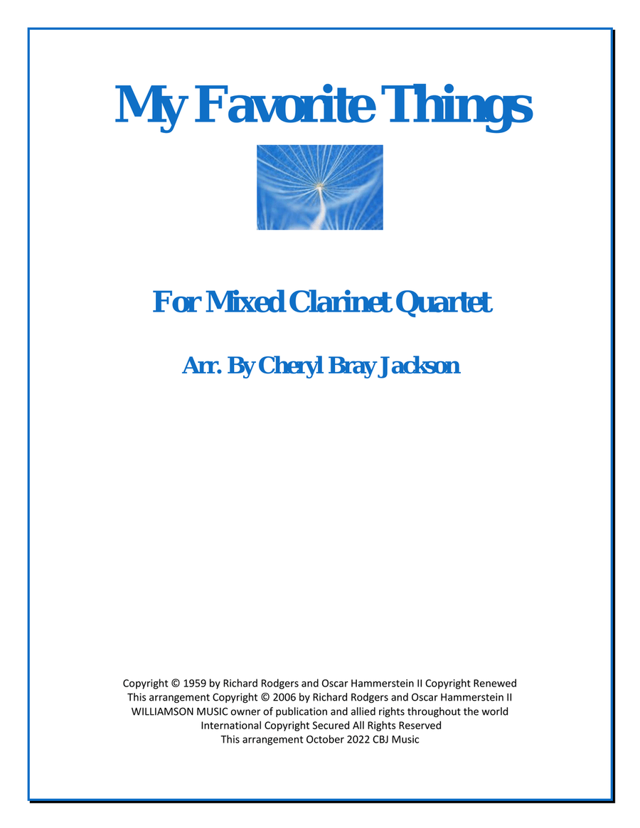 My Favorite Things Woodwind Quartet scores gallery preview page 1