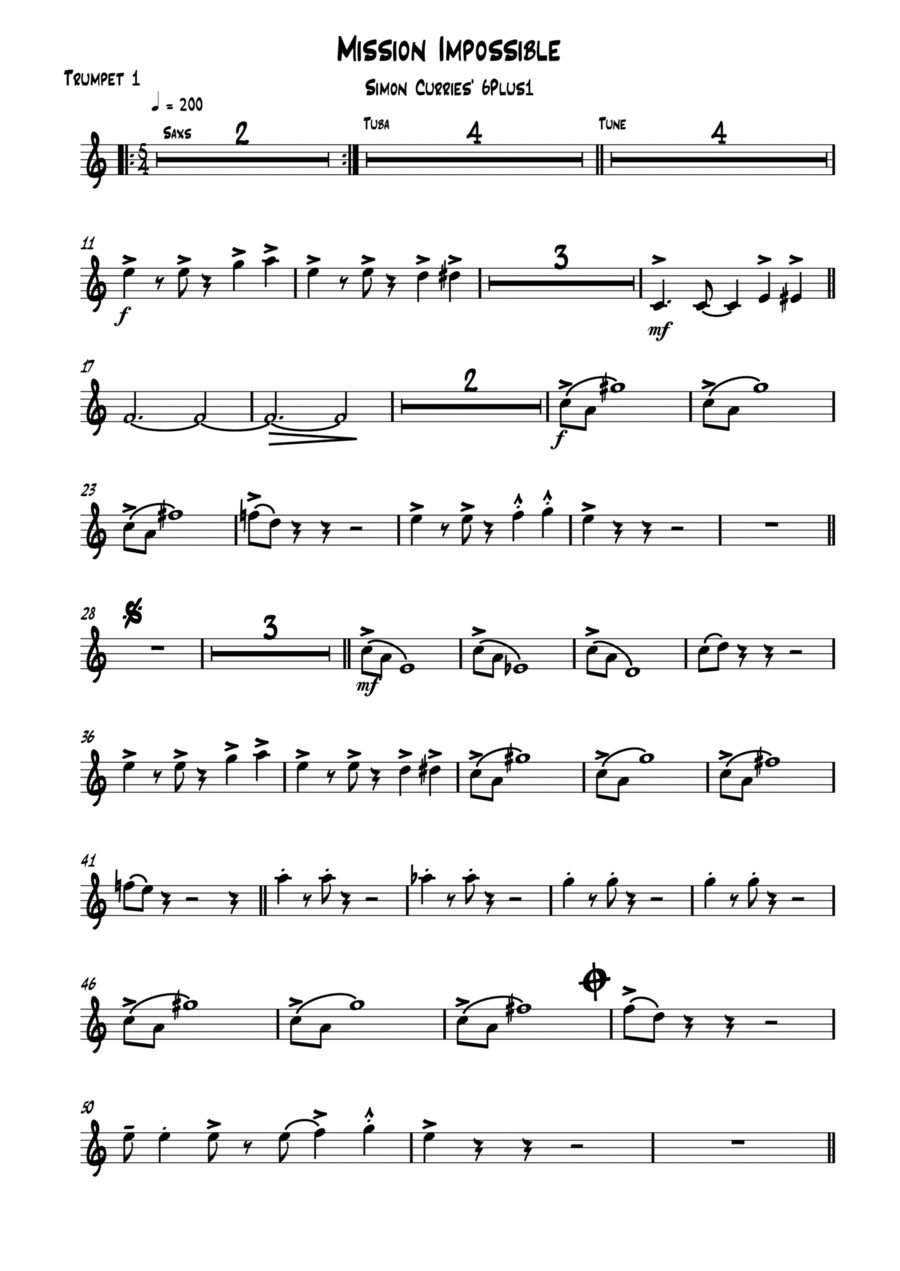 Mission: Impossible Theme Mission scores gallery preview page 1