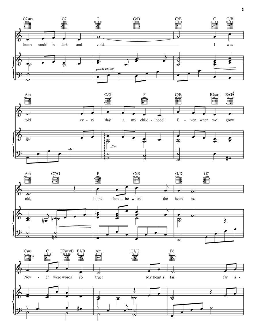 Home (from Beauty and the Beast: The Broadway Musical) Piano, Vocal, Guitar scores gallery preview page 3