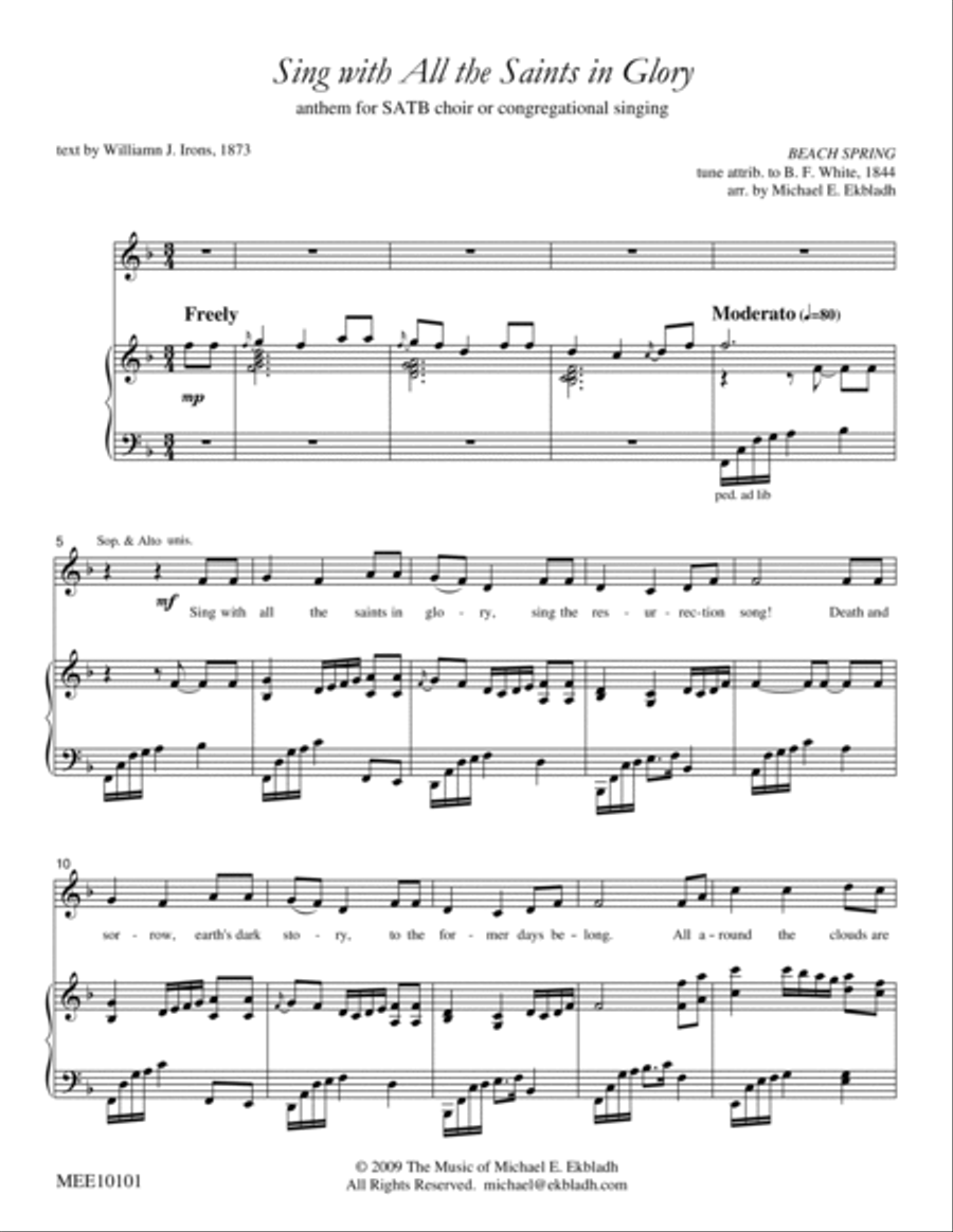 Sing With All the Saints in Glory 4-Part scores gallery preview page 3