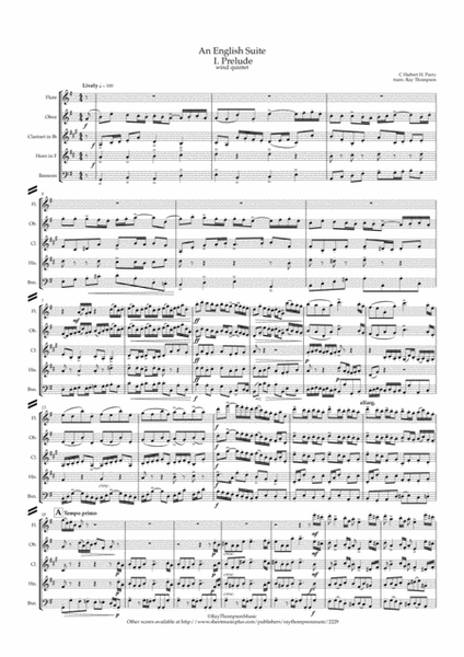 Parry: An English Suite (Complete) - wind quintet image number null