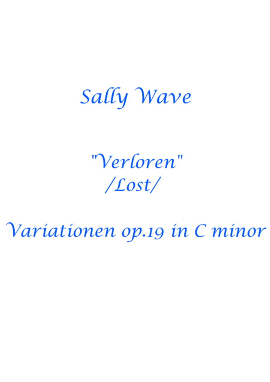 Die Variationen "Verloren" /Lost/ op19 in C minor image number null