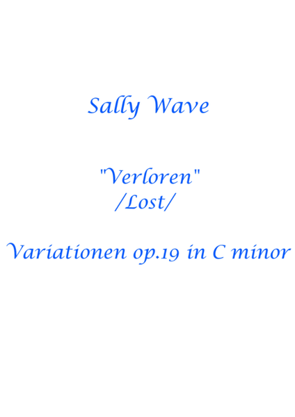 Die Variationen "Verloren" /Lost/ op19 in C minor image number null