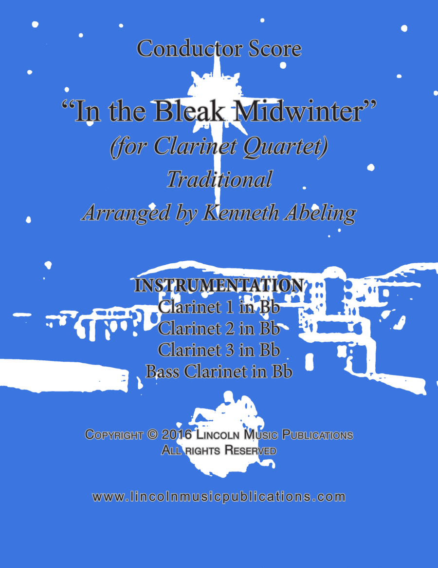 In the Bleak Midwinter (for Clarinet Quartet) Clarinet Quartet scores gallery preview page 1