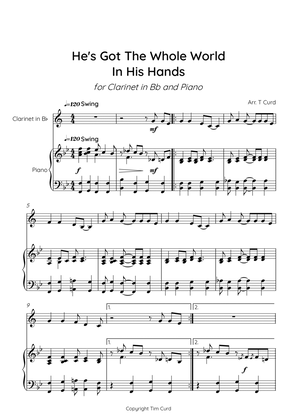 Book cover for He's Got The Whole World in His Hands for Clarinet in Bb and Piano