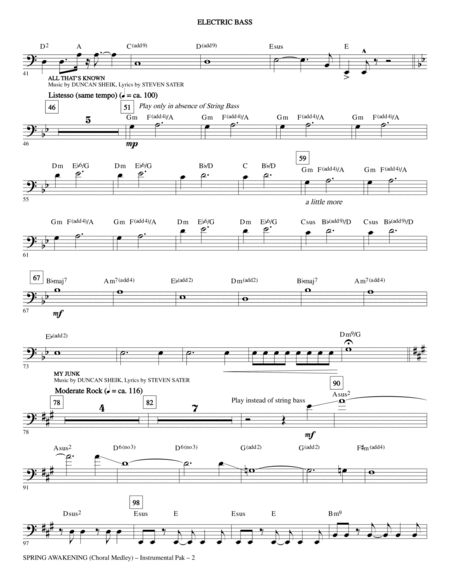 Spring Awakening (Choral Medley) - Bass