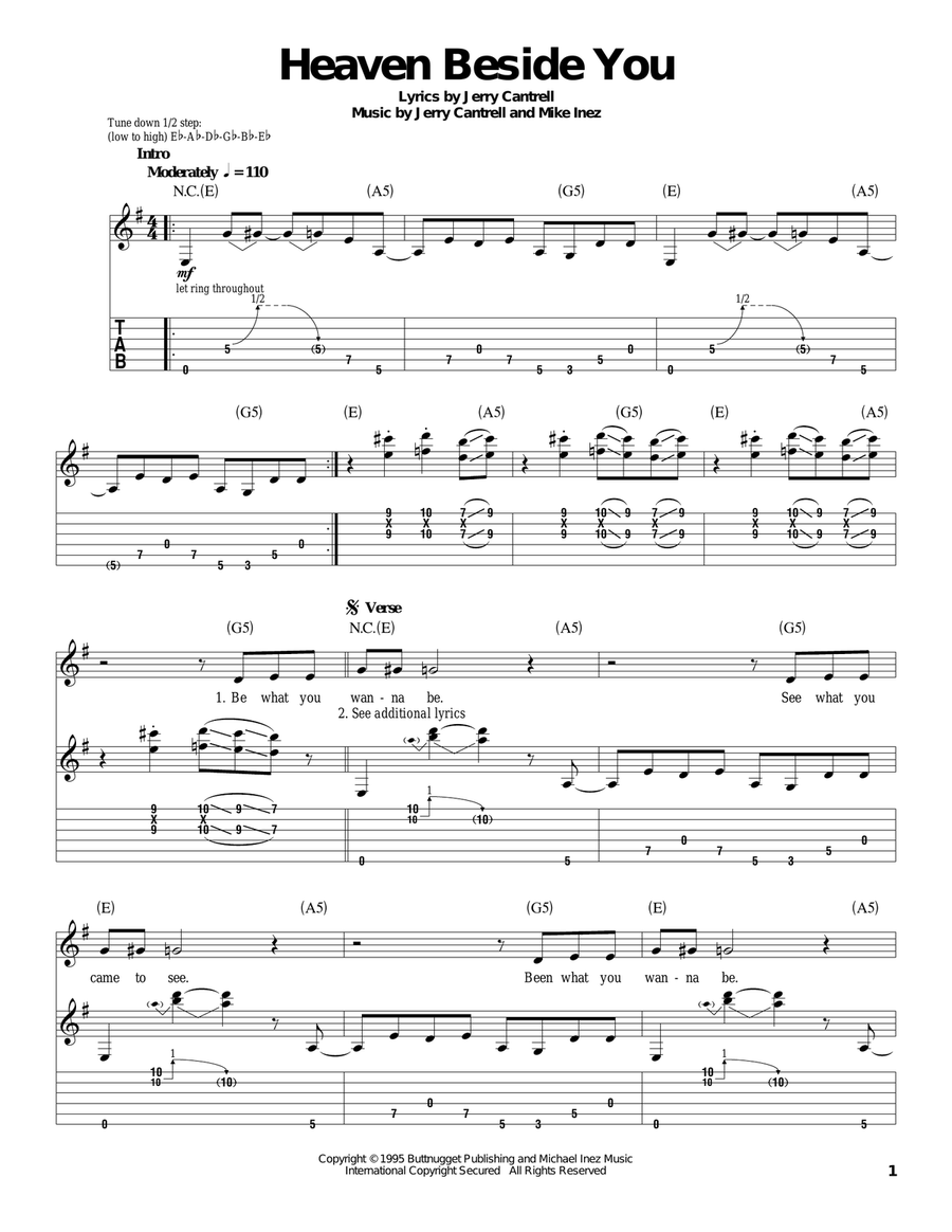 Heaven Beside You Acoustic Guitar scores gallery preview page 1