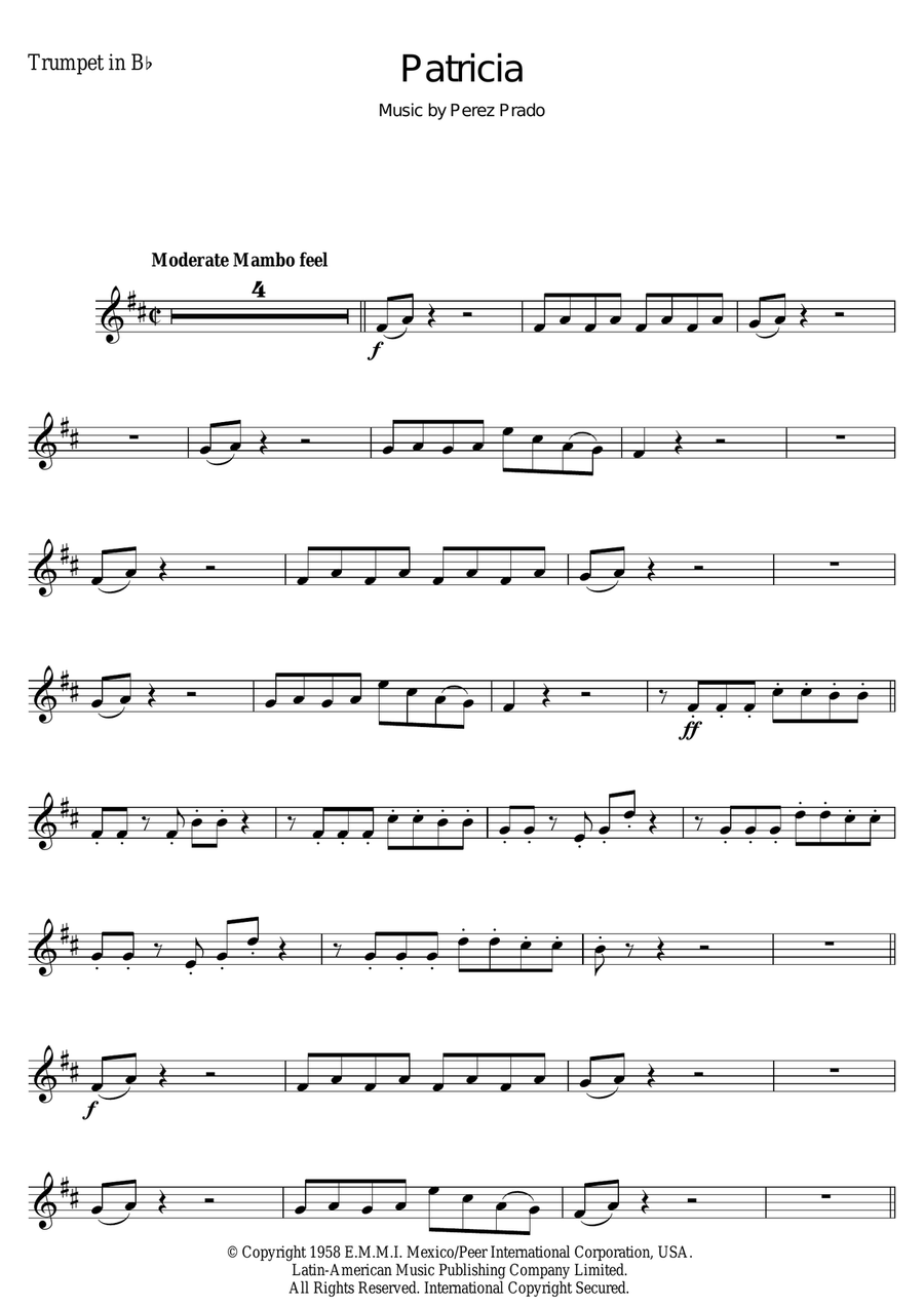 Patricia Patricia Trumpet Solo scores gallery preview page 1