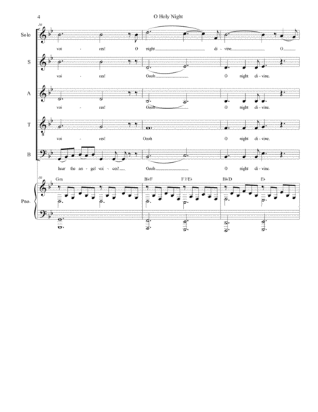 O Holy Night (for Solo & SATB - Medium/Low Key) image number null