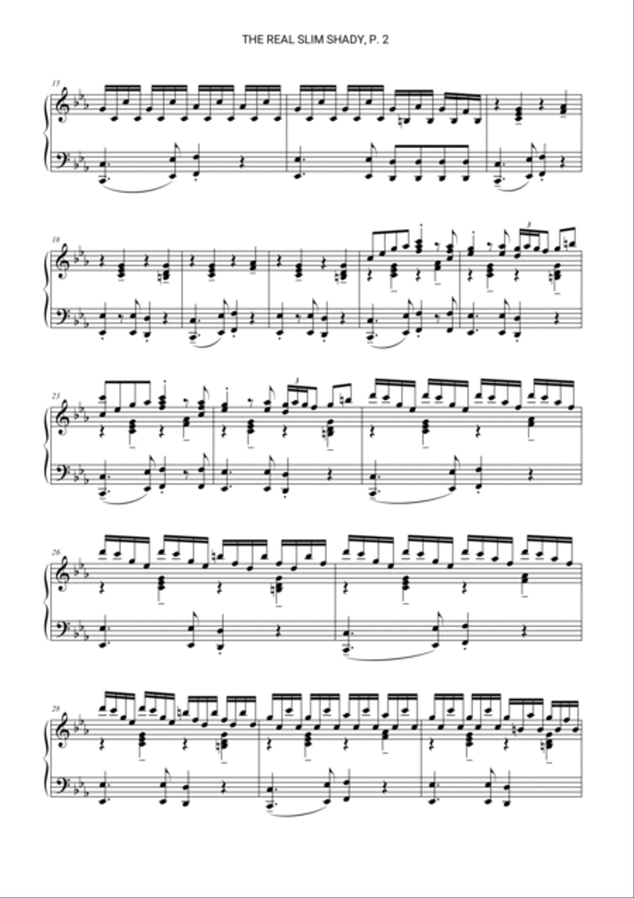 The Real Slim Shady Piano Solo scores gallery preview page 2