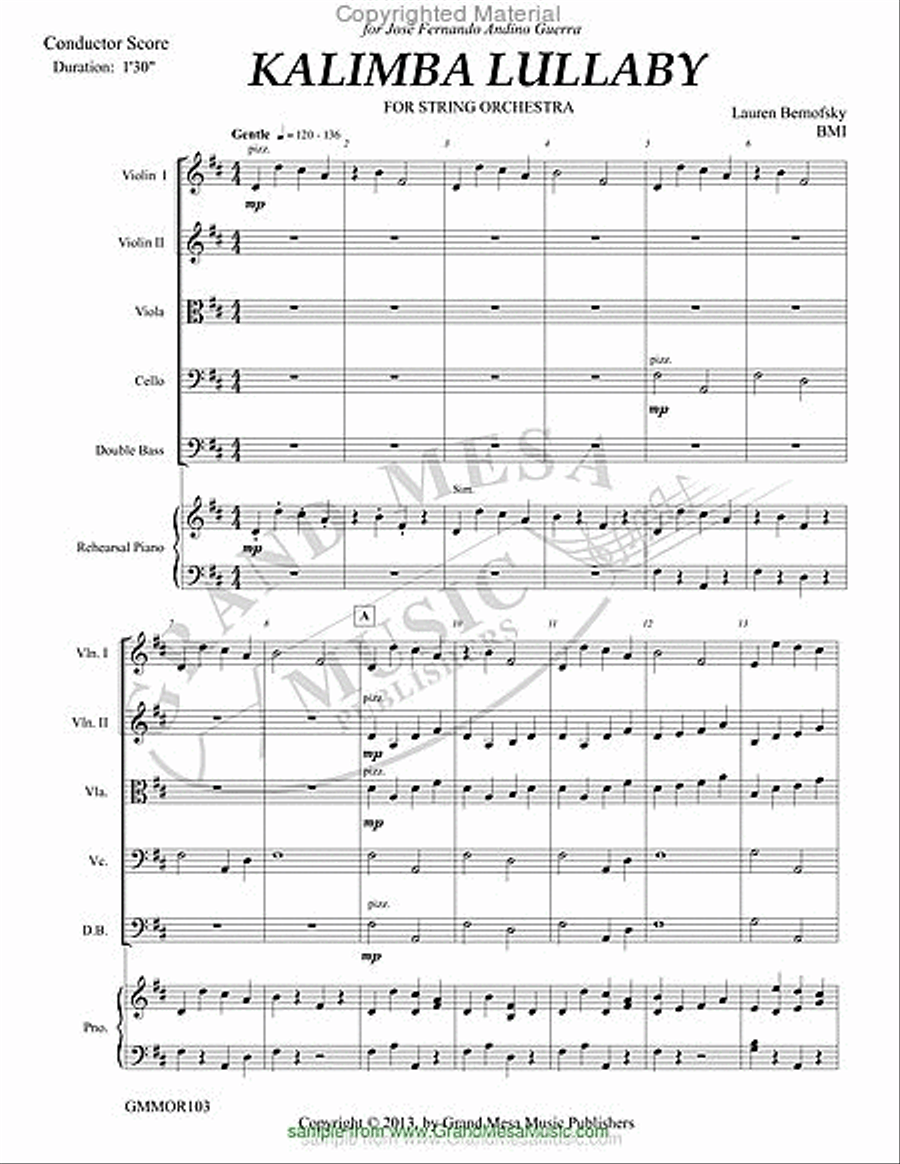 Kalimba Lullaby String Orchestra scores gallery preview page 2