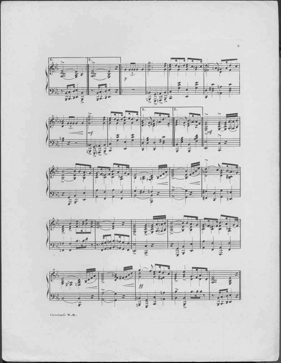 Cleveland's Wedding March Piano Solo - Digital Sheet Music page 3